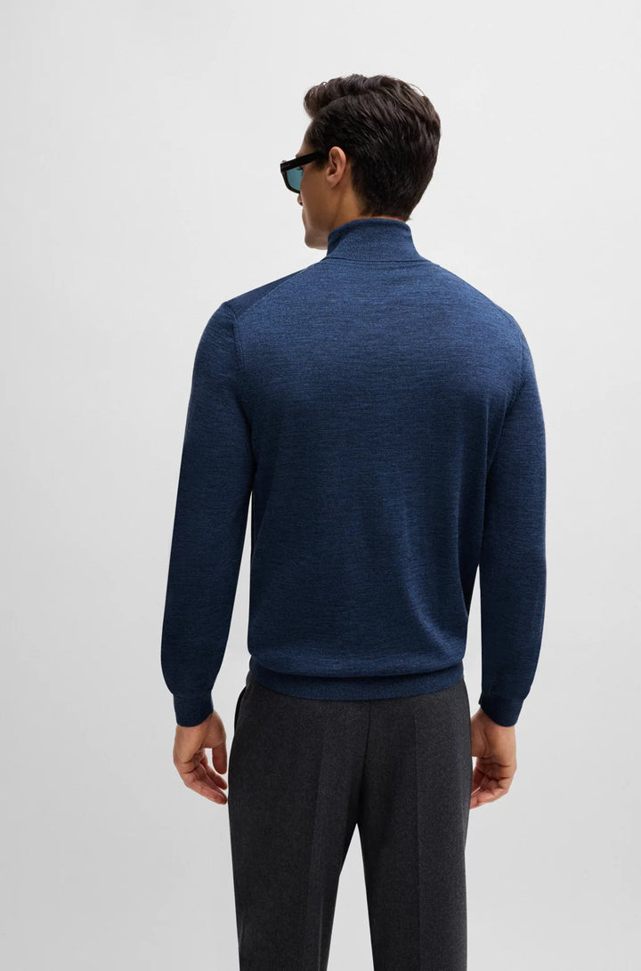 BOSS Regular-fit roll-neck sweater in mercerized virgin wool