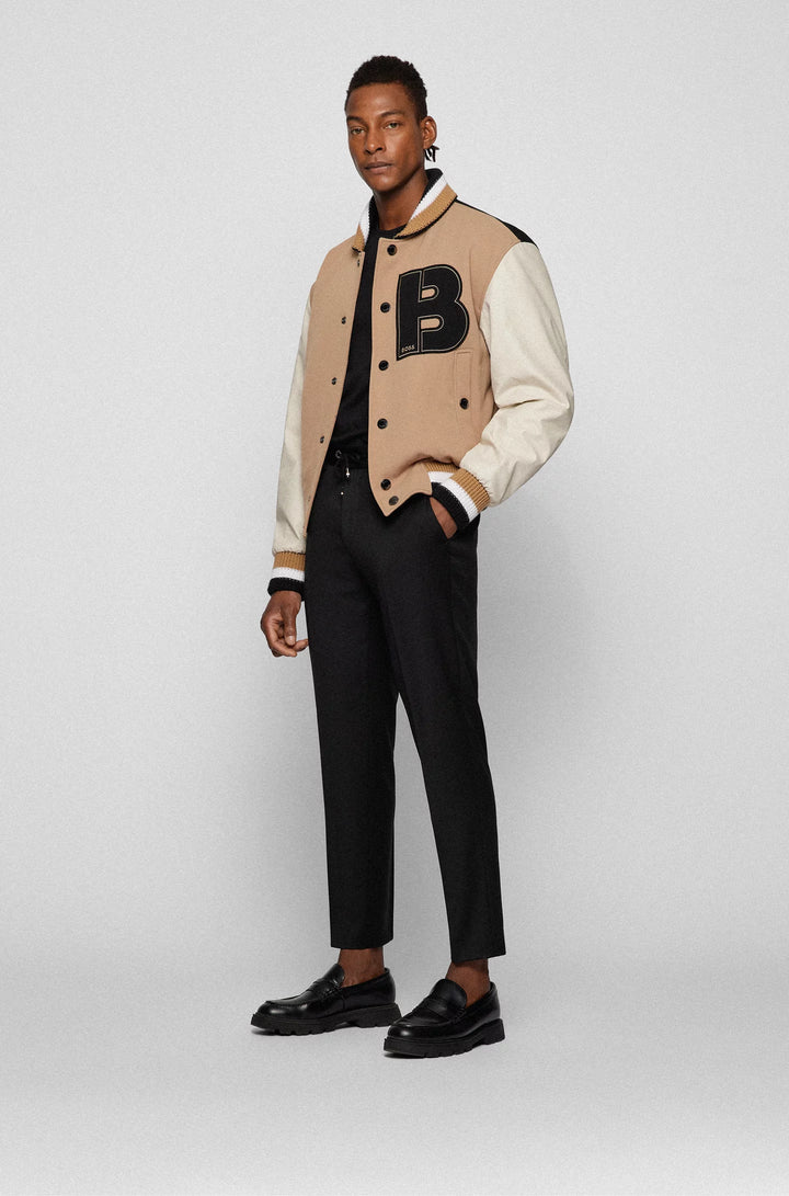 Boss Extra-slim-fit pants in virgin-wool serge