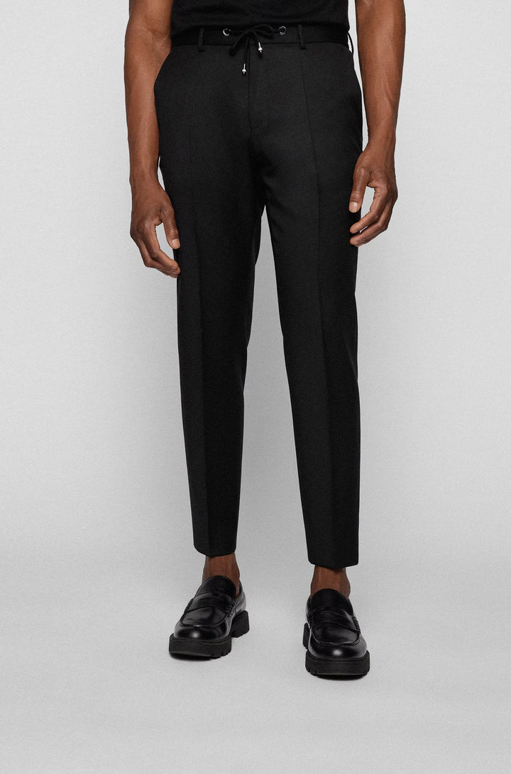 Boss Extra-slim-fit pants in virgin-wool serge