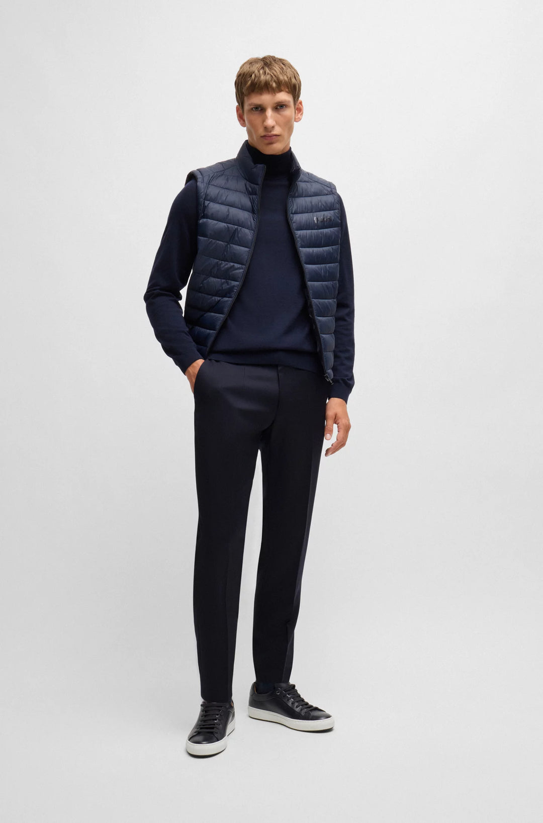 Boss Extra-slim-fit pants in virgin-wool serge