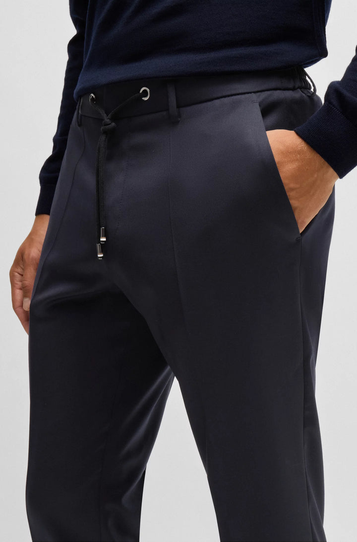 Boss Extra-slim-fit pants in virgin-wool serge