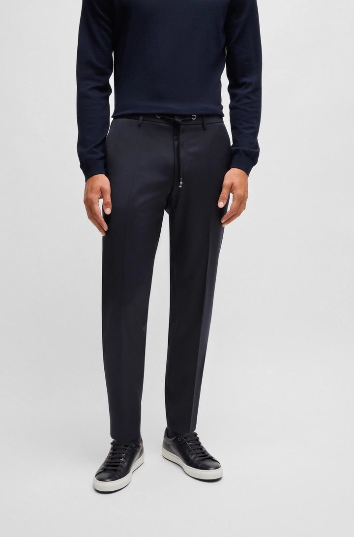 Boss Extra-slim-fit pants in virgin-wool serge