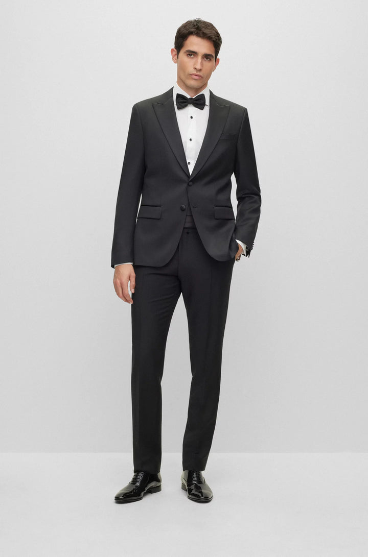 Boss Slim-fit tuxedo jacket in wool serge