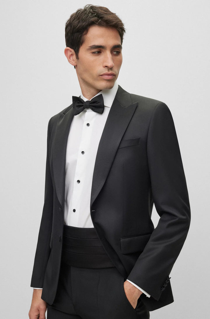 Boss Slim-fit tuxedo jacket in wool serge