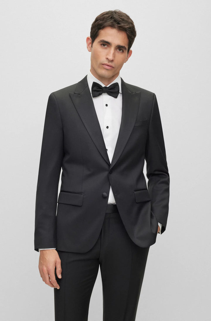 Boss Slim-fit tuxedo jacket in wool serge