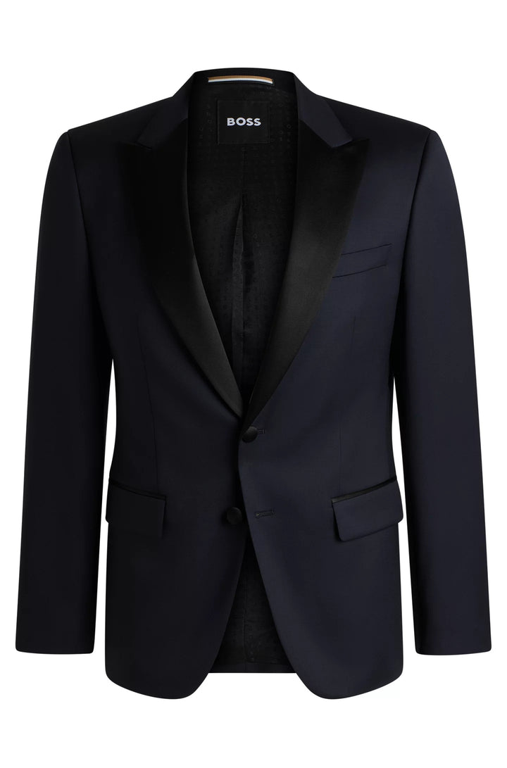 Boss Slim-fit tuxedo jacket in wool serge