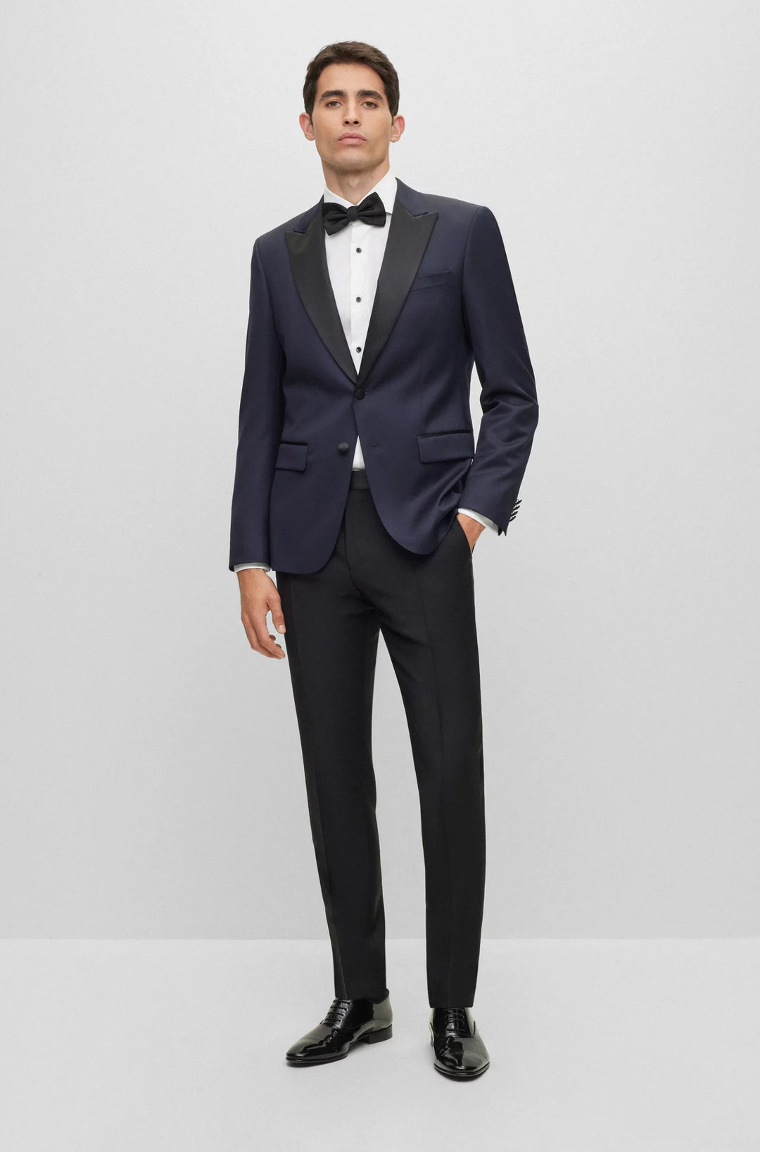 Boss Slim-fit tuxedo jacket in wool serge
