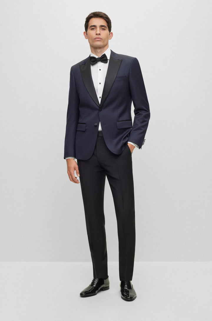 Boss Slim-fit tuxedo jacket in wool serge
