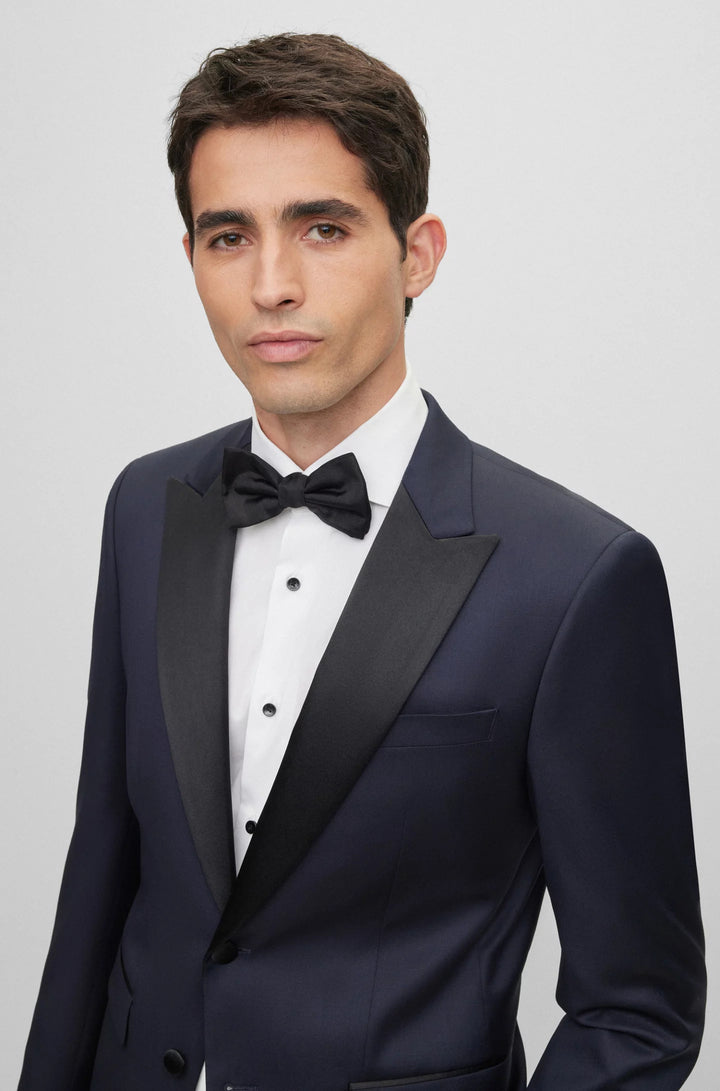 Boss Slim-fit tuxedo jacket in wool serge