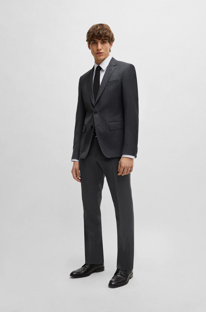 Boss Slim-fit suit jacket in virgin-wool serge
