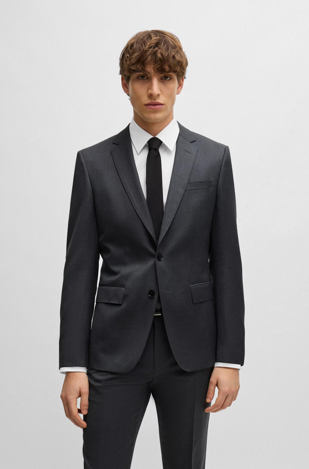 Boss Slim-fit suit jacket in virgin-wool serge