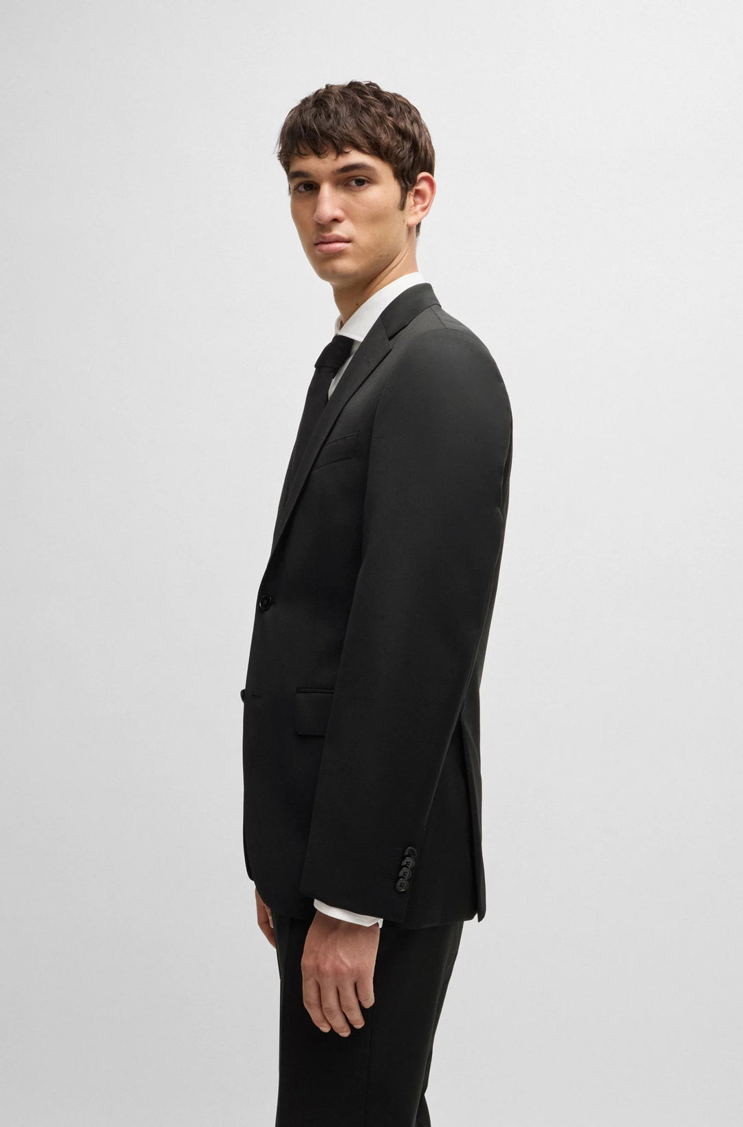 Boss Regular-fit suit in virgin wool serge
