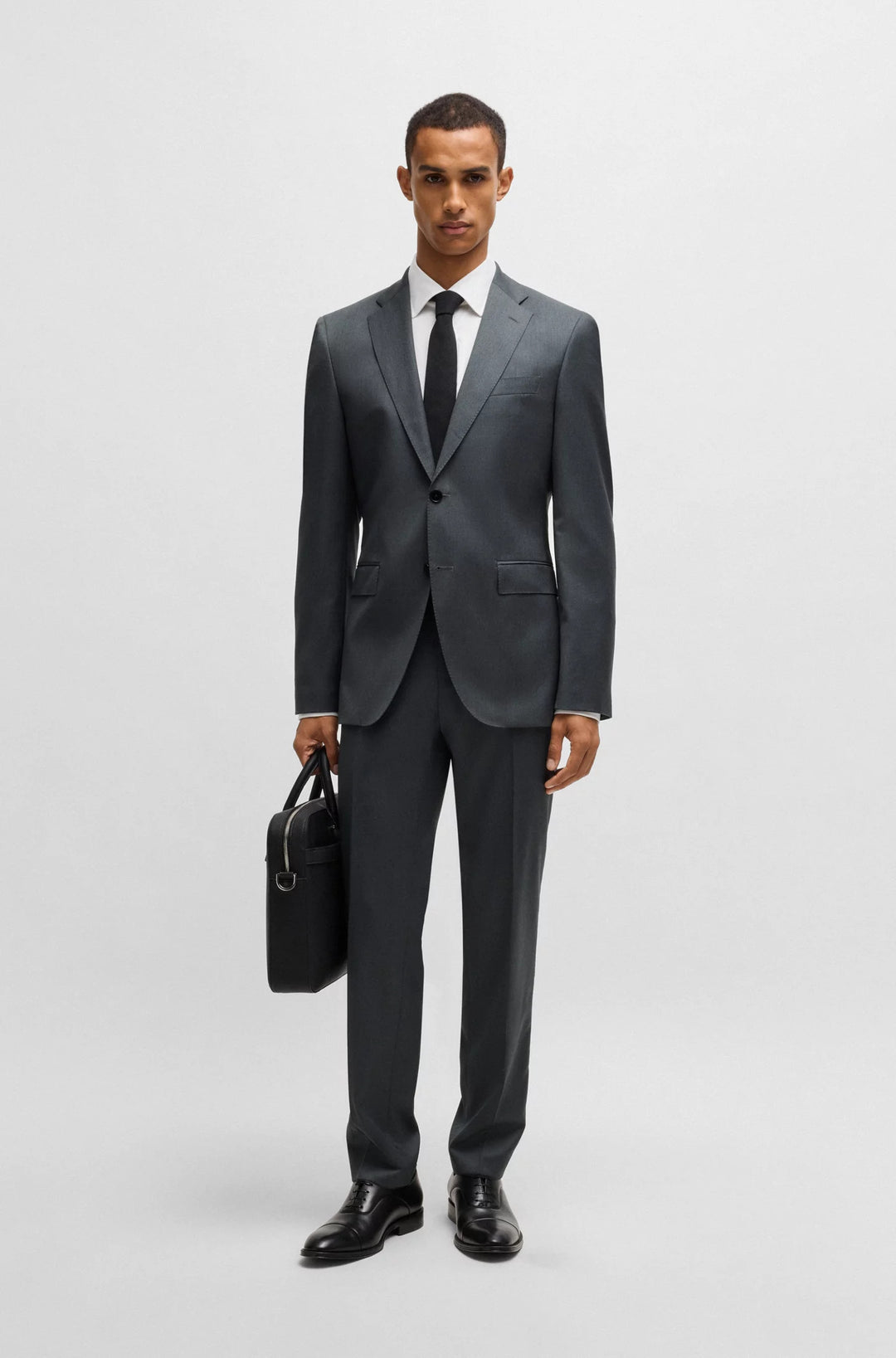 Boss Regular-fit suit in virgin wool serge