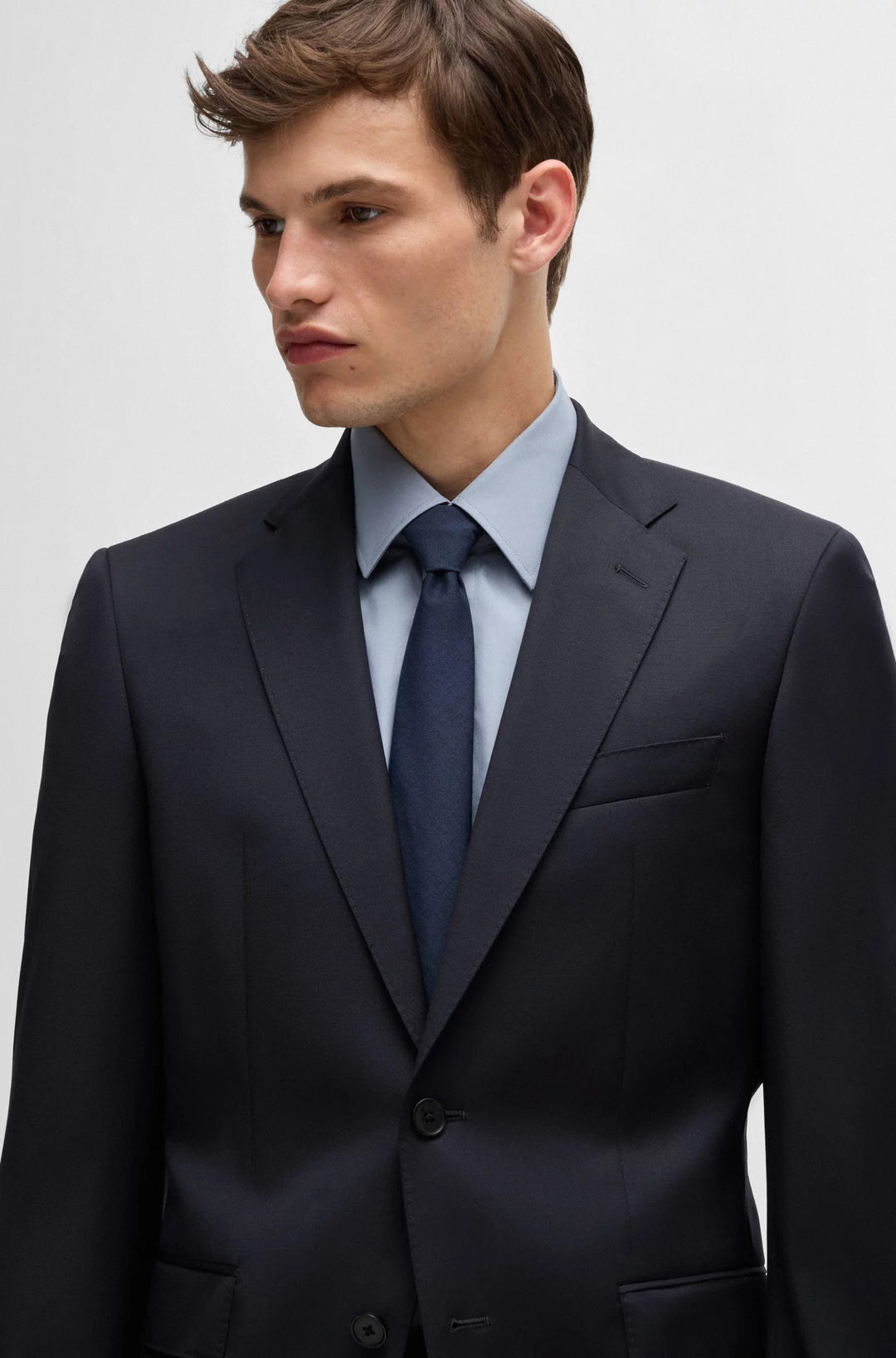 Boss Regular-fit suit in virgin wool serge