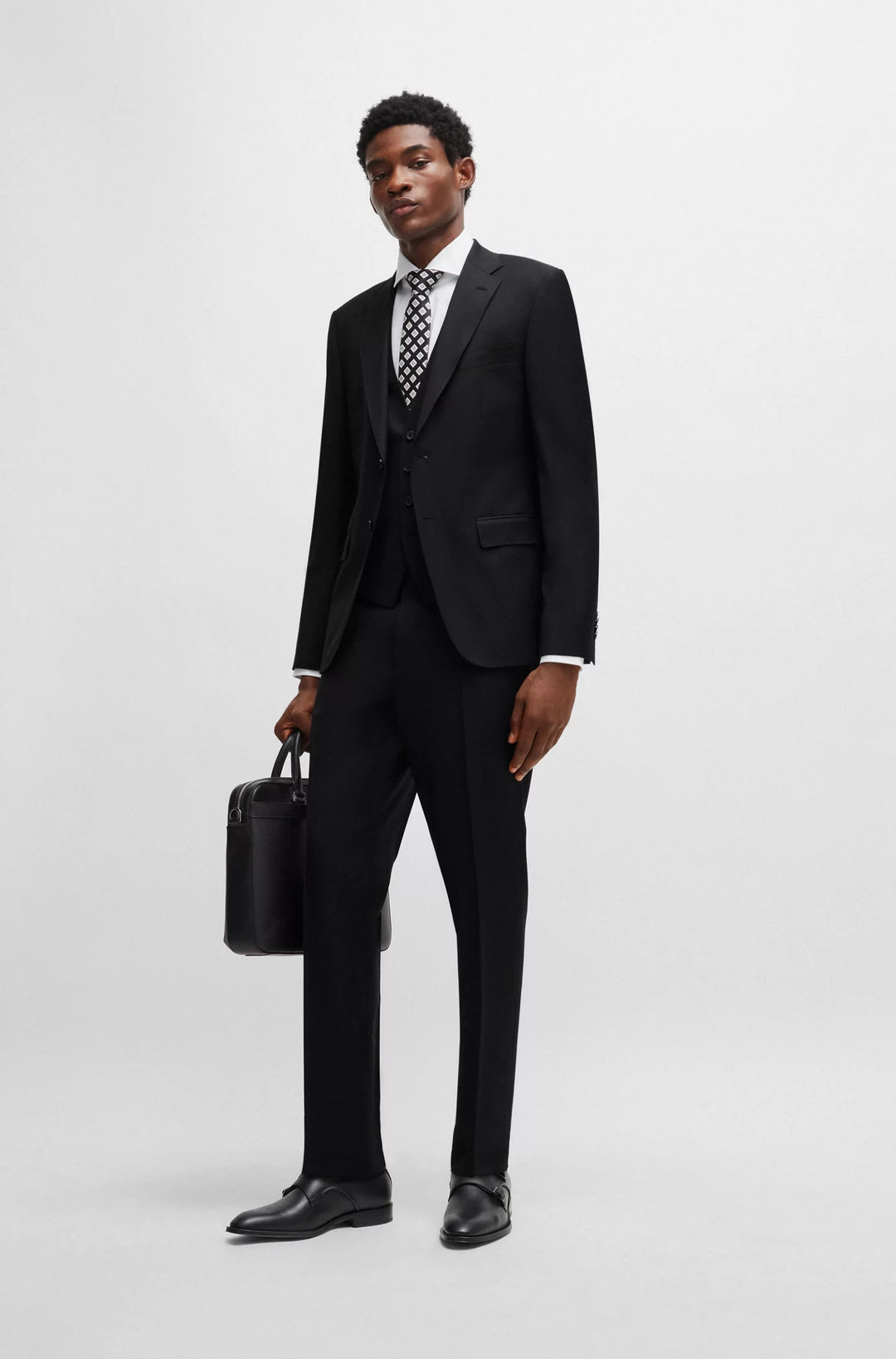 Boss Slim-fit trousers in virgin-wool serge