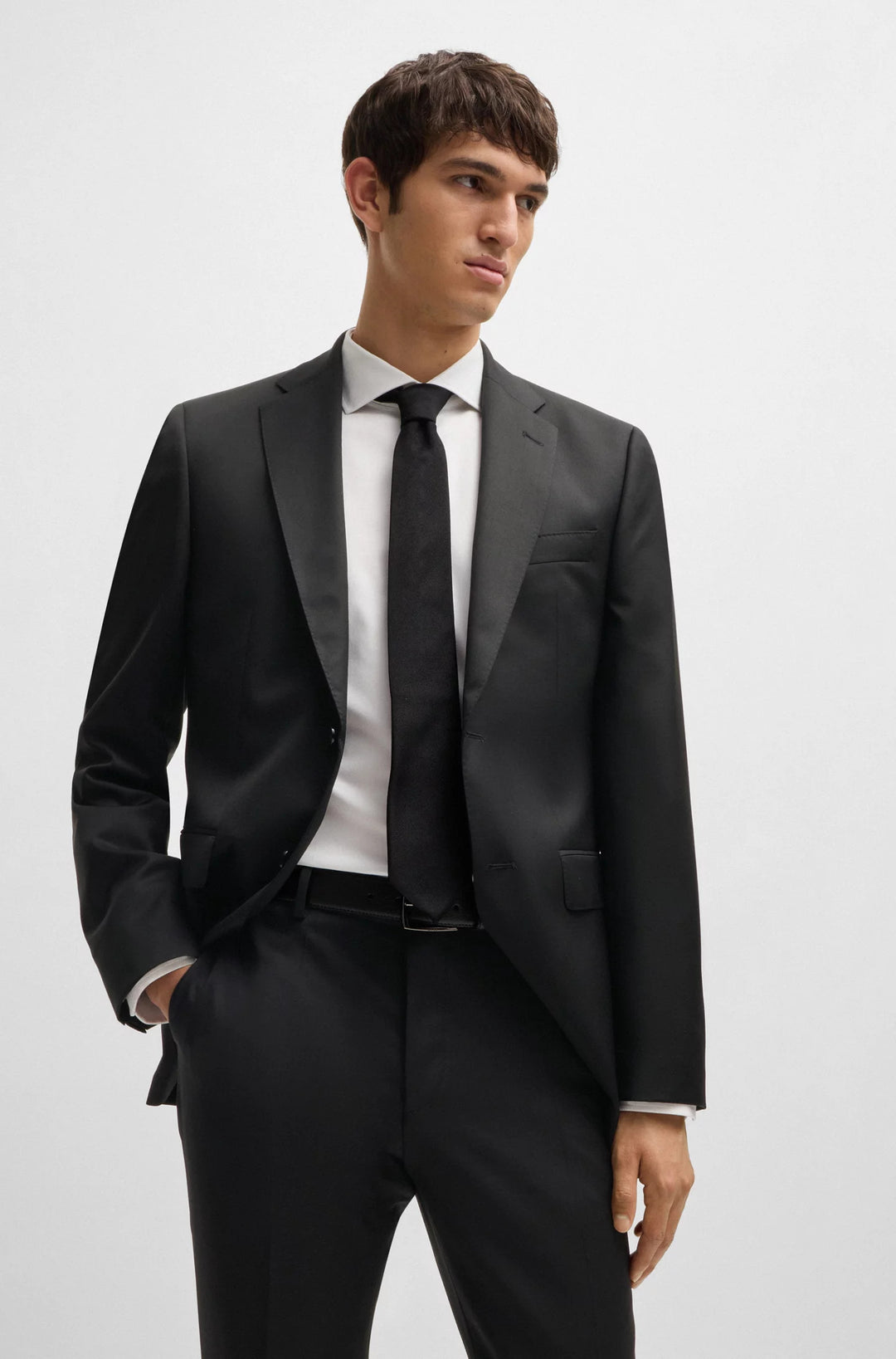 Boss Regular-fit formal pants in virgin wool