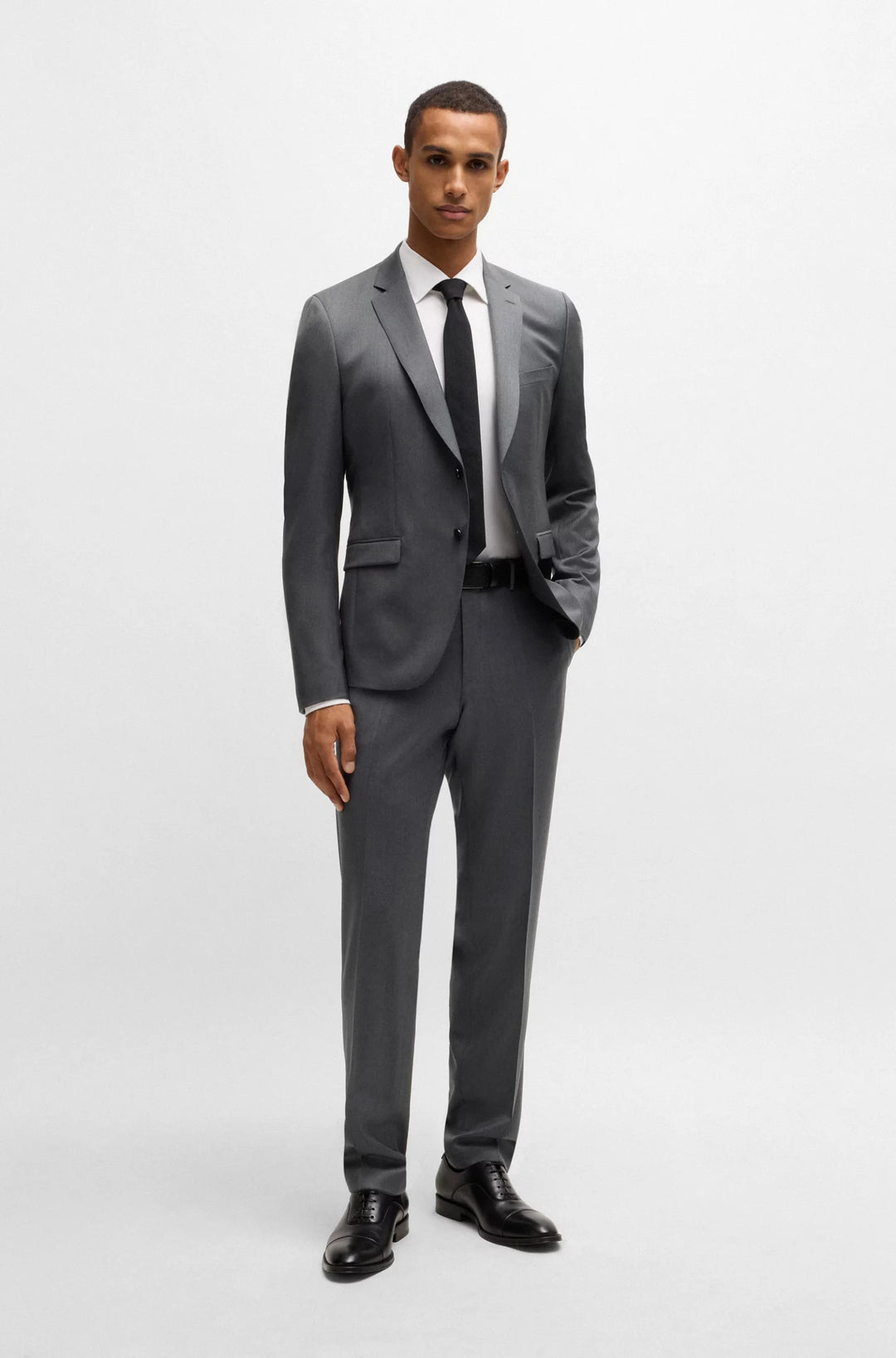 Boss Regular-fit formal pants in virgin wool