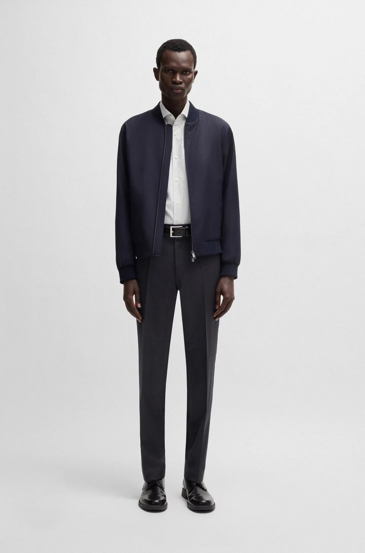 Boss Regular-fit formal pants in virgin wool