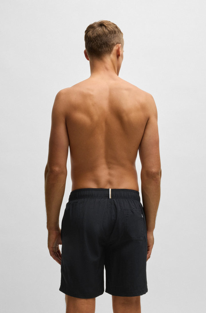 Boss Fully lined swim shorts with 3D logo embroidery