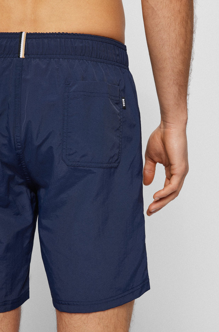 Boss Fully lined swim shorts with 3D logo embroidery