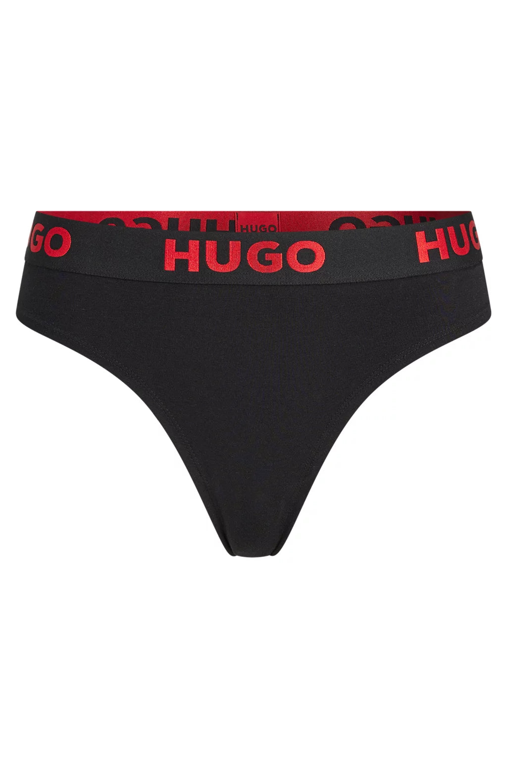 HUGO Stretch-cotton thong with logo waistband