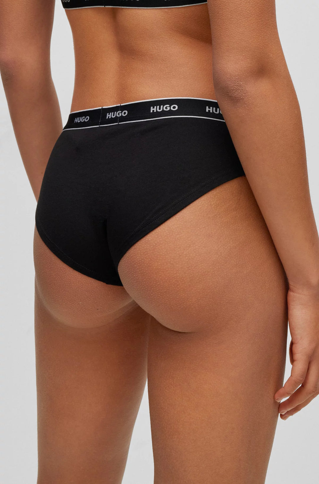 HUGO Three-pack of stretch-cotton briefs with logo waistbands
