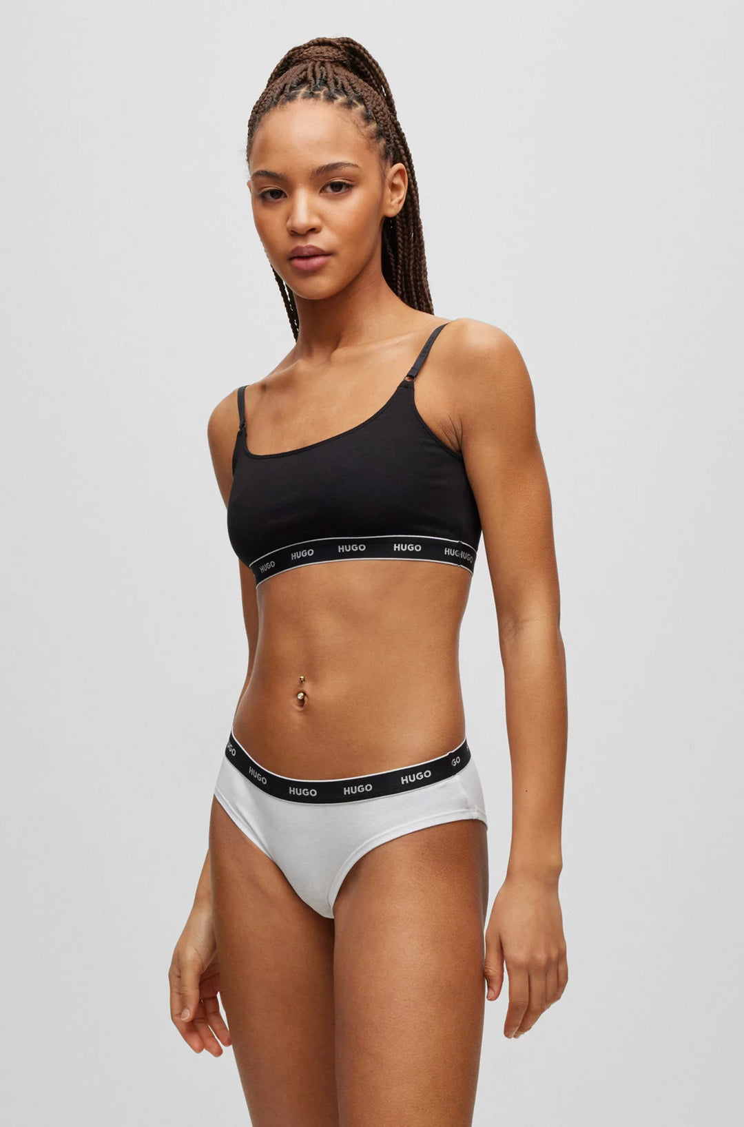 HUGO Three-pack of stretch-cotton briefs with logo waistbands