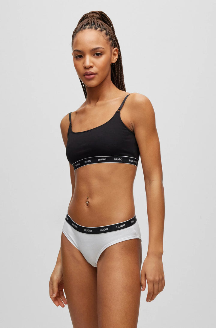 HUGO Three-pack of stretch-cotton briefs with logo waistbands