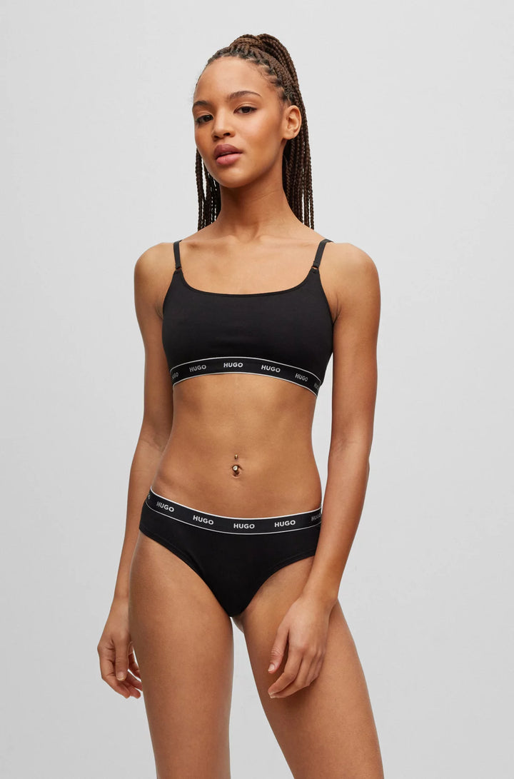 HUGO Three-pack of stretch-cotton briefs with logo waistbands