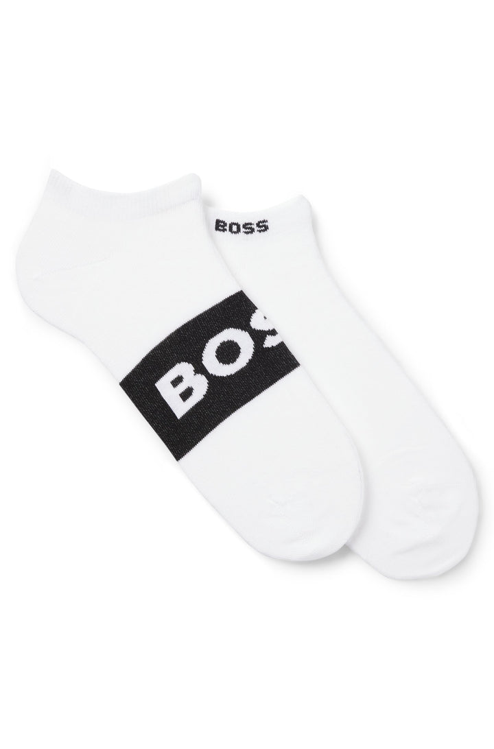 Boss Two-pack of ankle-length socks in stretch fabric