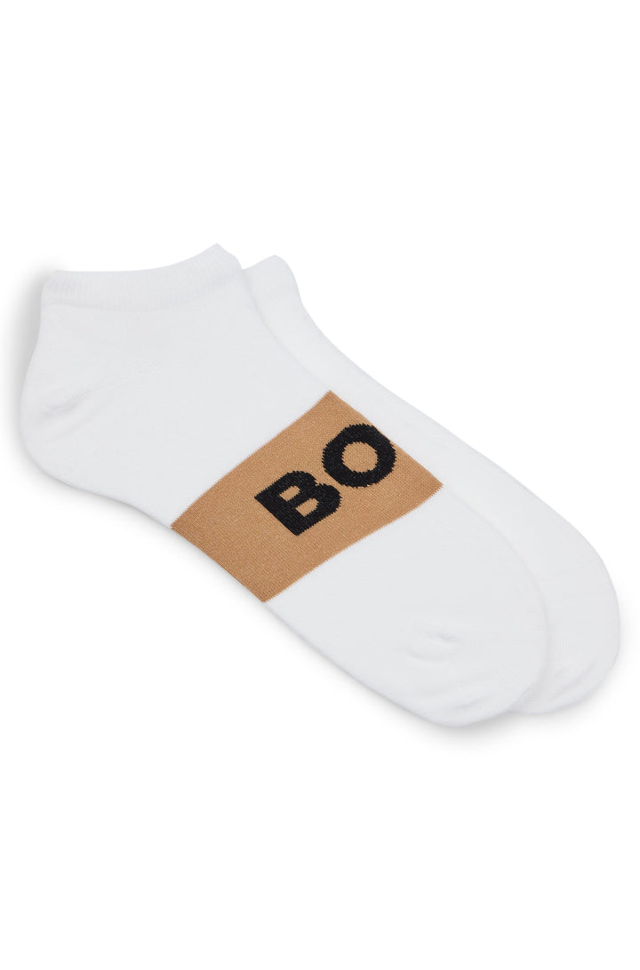 Boss Two-pack of ankle-length socks in stretch fabric