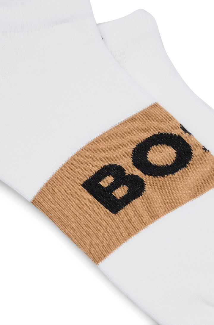Boss Two-pack of ankle-length socks in stretch fabric