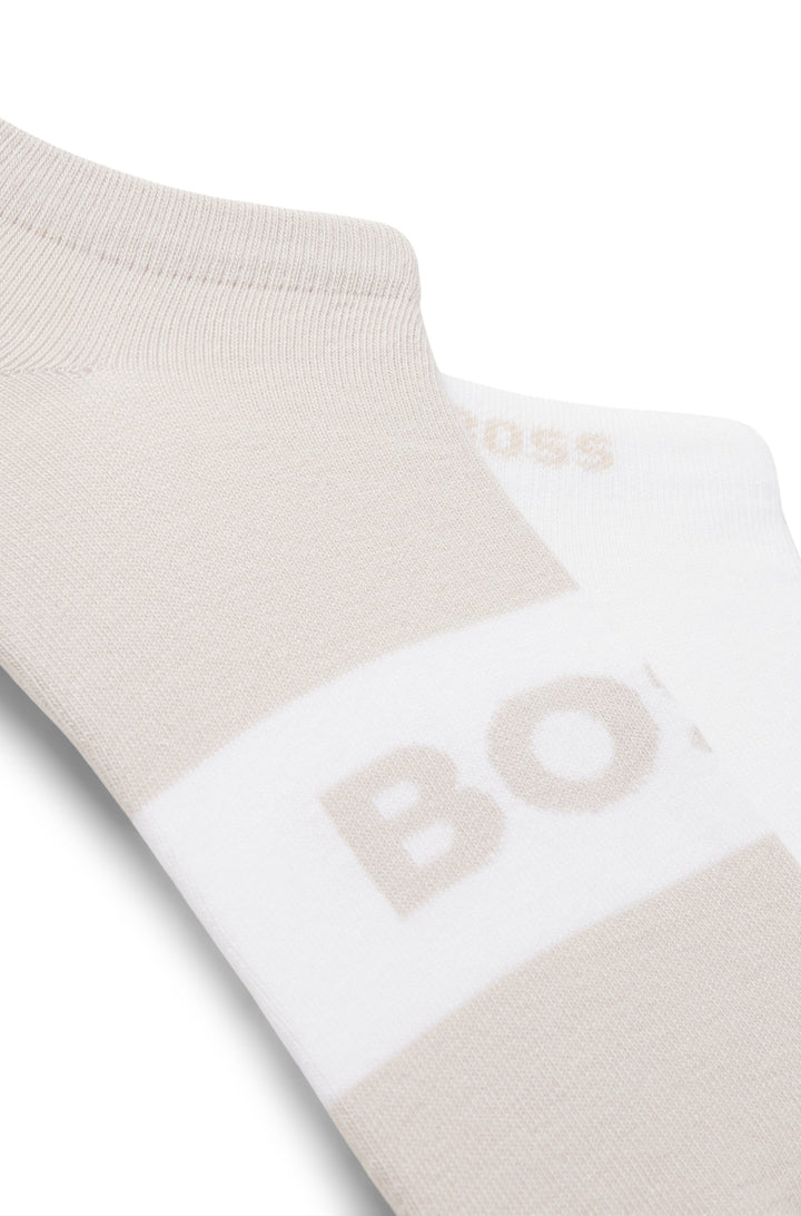 Boss Two-pack of ankle-length socks in stretch fabric
