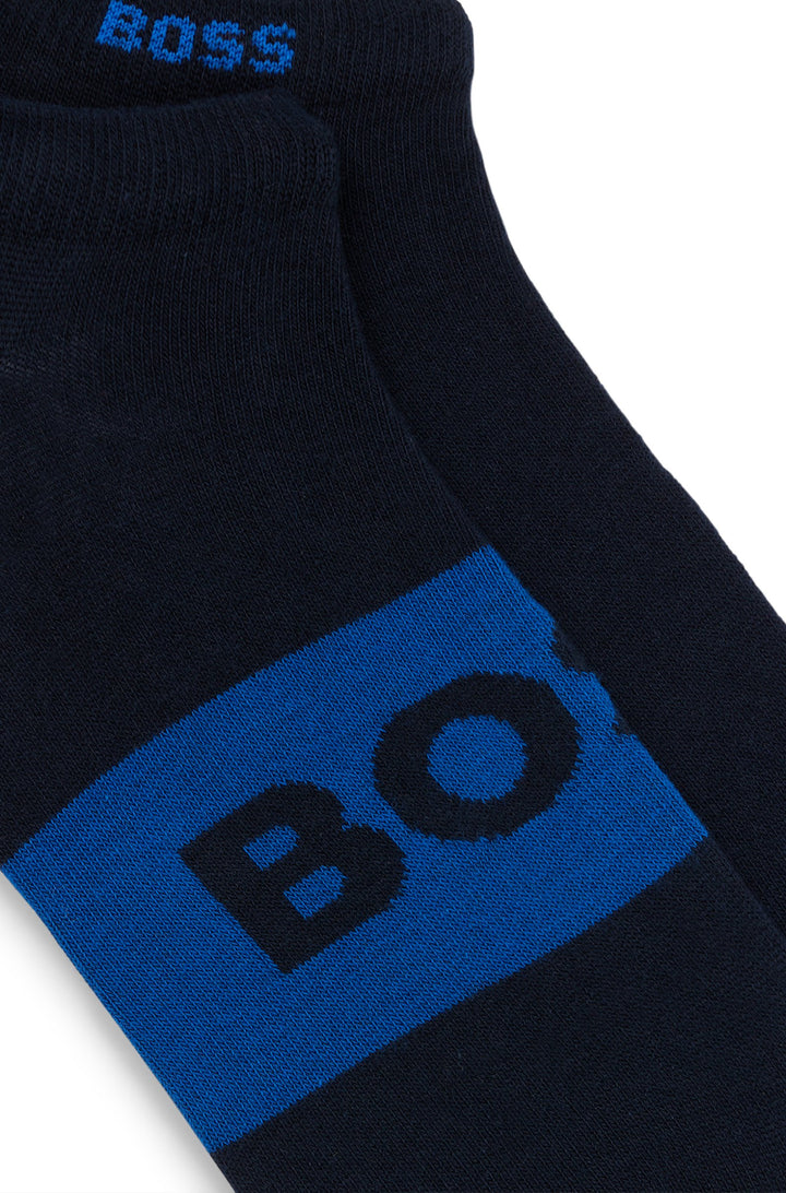 Boss Two-pack of ankle-length socks in stretch fabric
