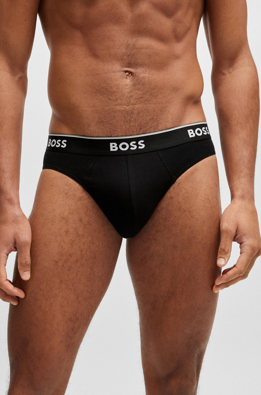 Boss Three-pack of stretch-cotton briefs with logo waistbands