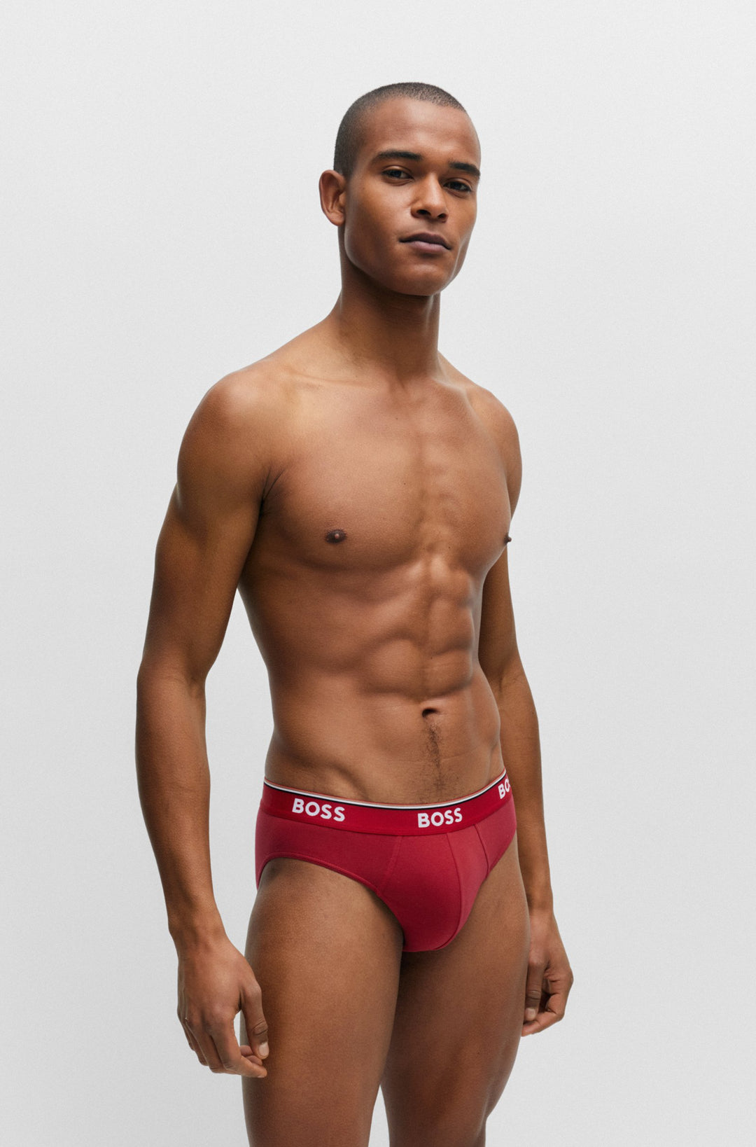Boss Three-pack of stretch-cotton briefs with logo waistbands