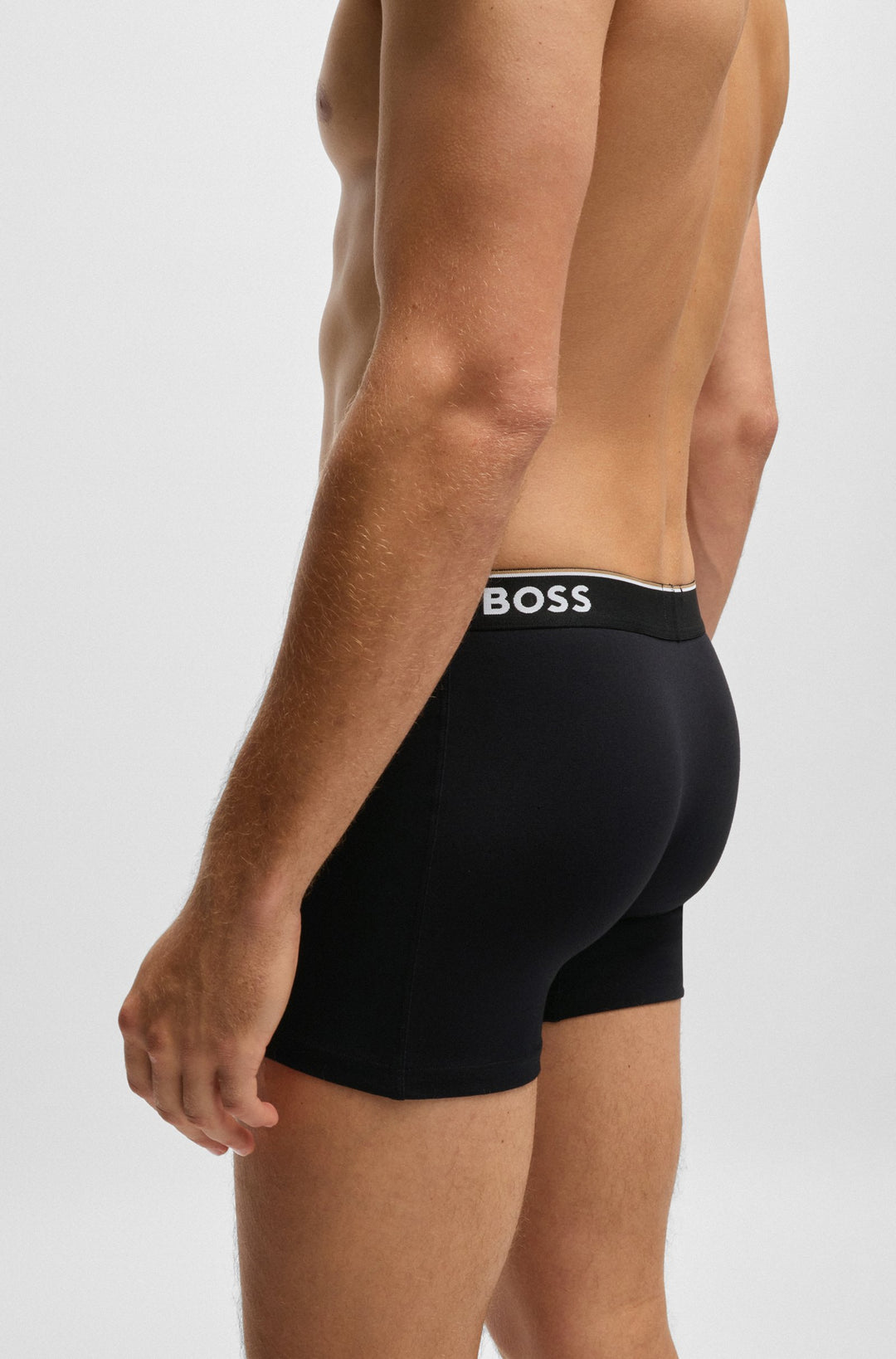 Boss Three-pack of stretch-cotton boxer briefs with logos