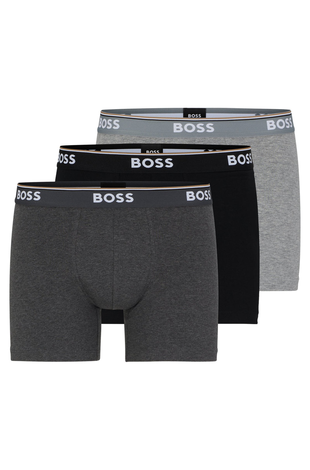 Boss Three-pack of stretch-cotton boxer briefs with logos