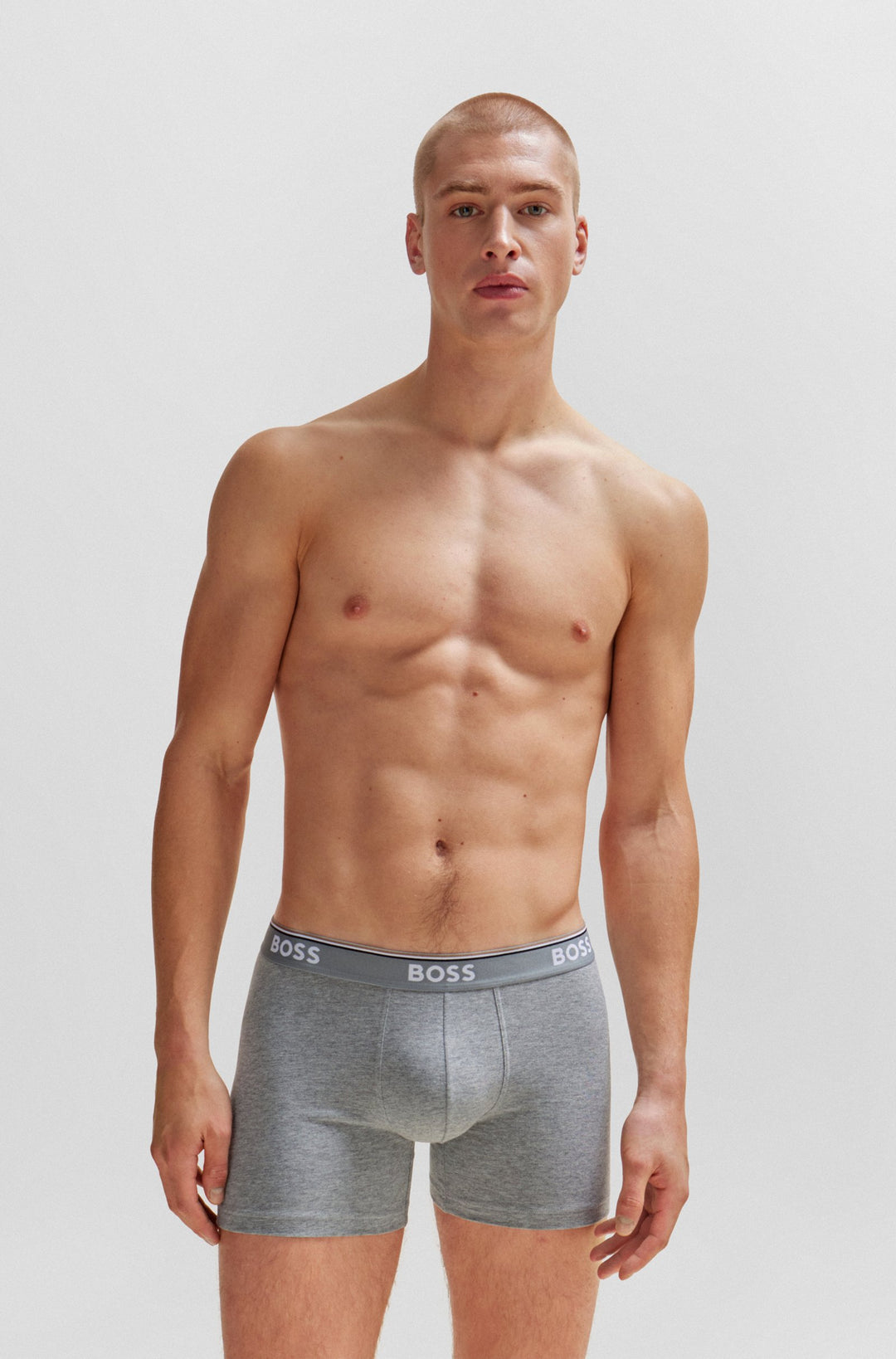 Boss Three-pack of stretch-cotton boxer briefs with logos