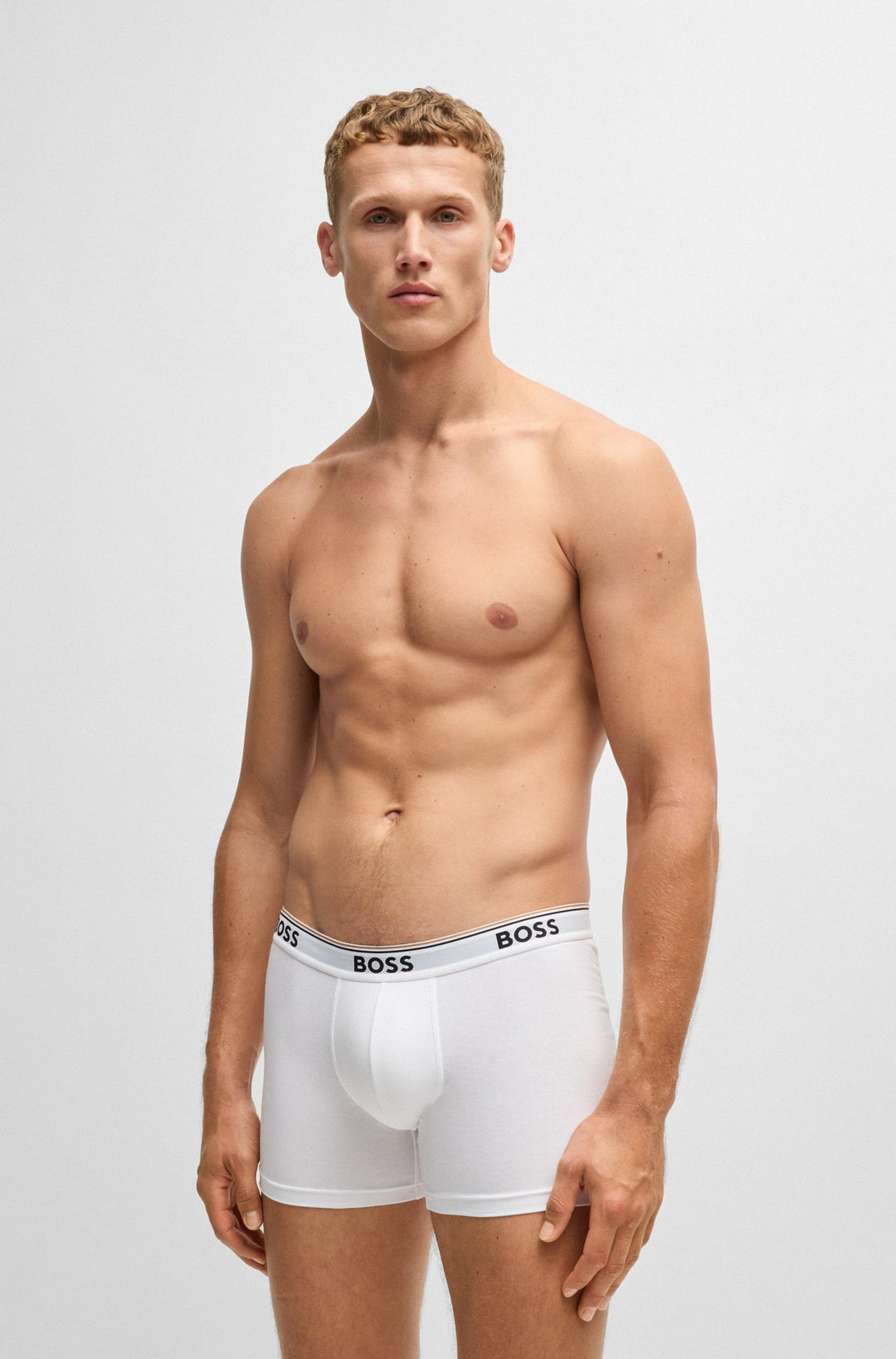 Boss Three-pack of stretch-cotton boxer briefs with logos
