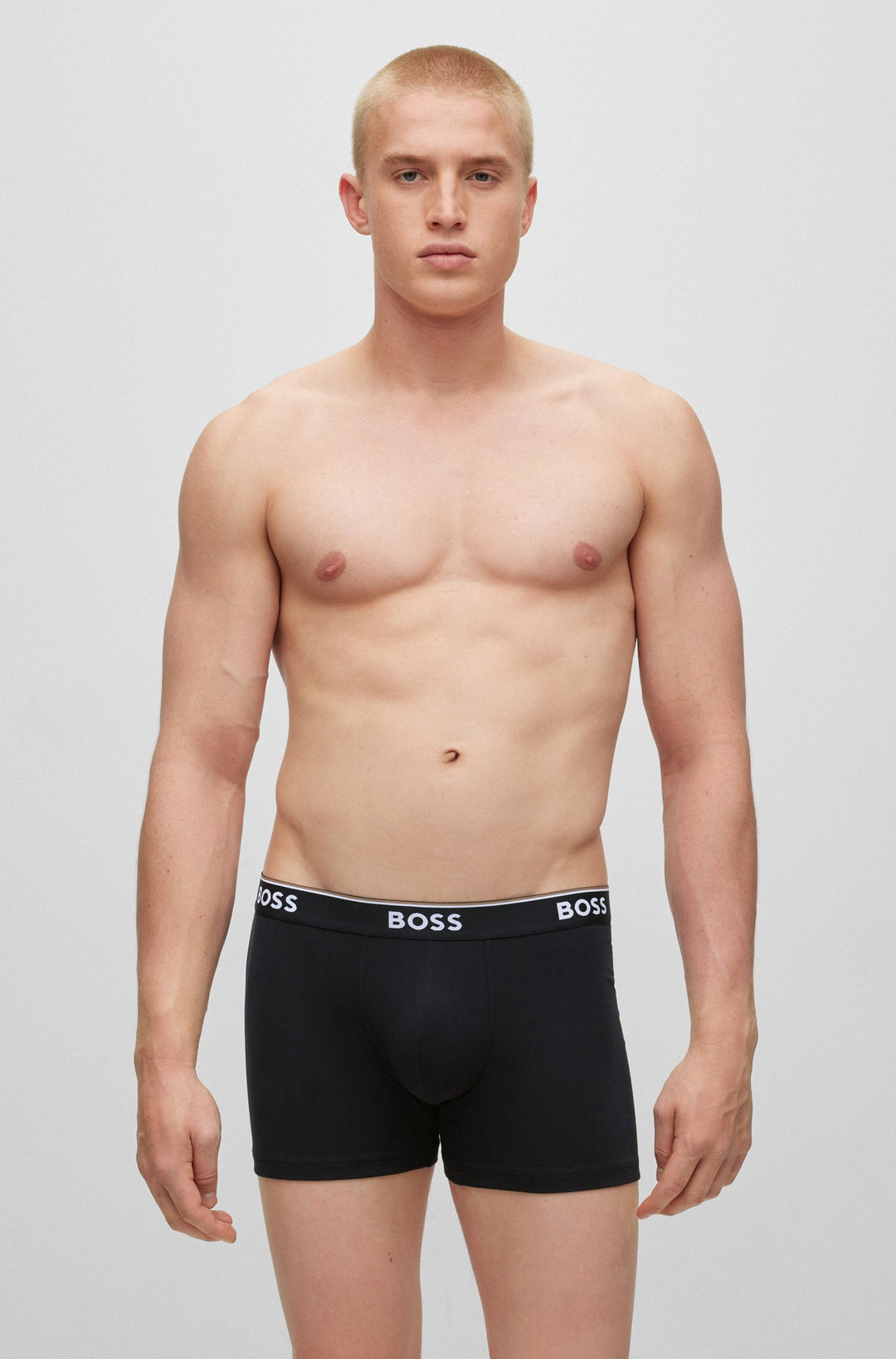 Boss Three-pack of stretch-cotton boxer briefs with logos