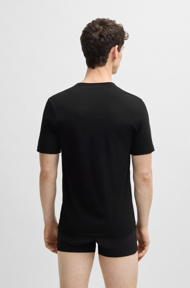 Boss Three-pack of logo-embroidered T-shirts in cotton