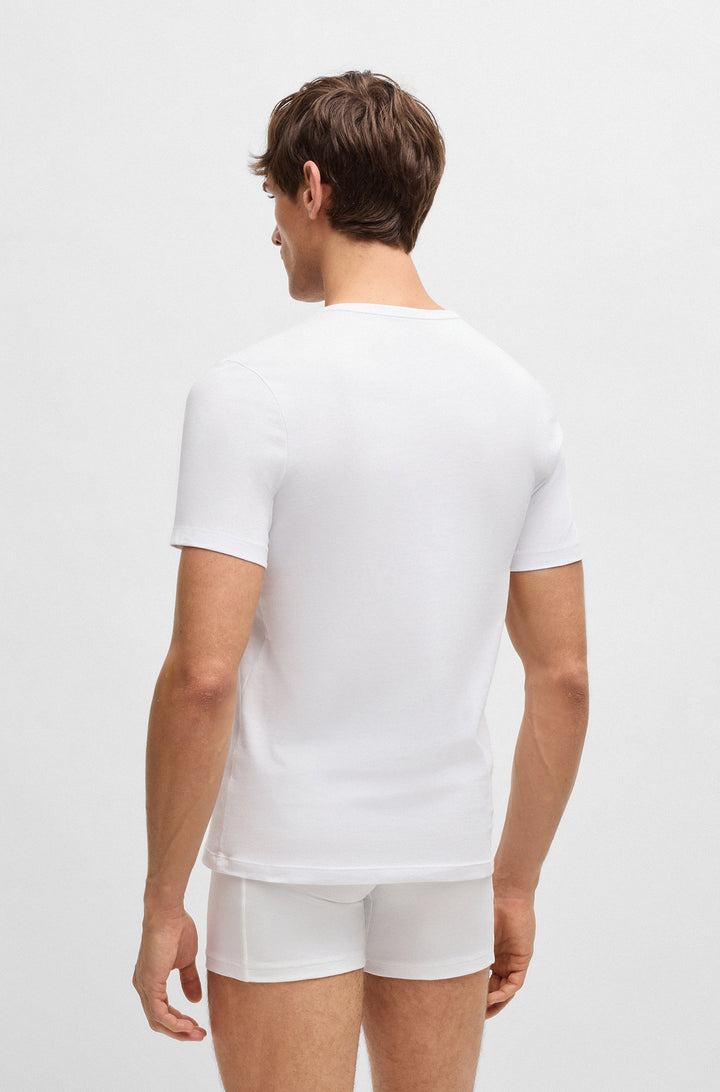 Boss Three-pack of logo-embroidered T-shirts in cotton