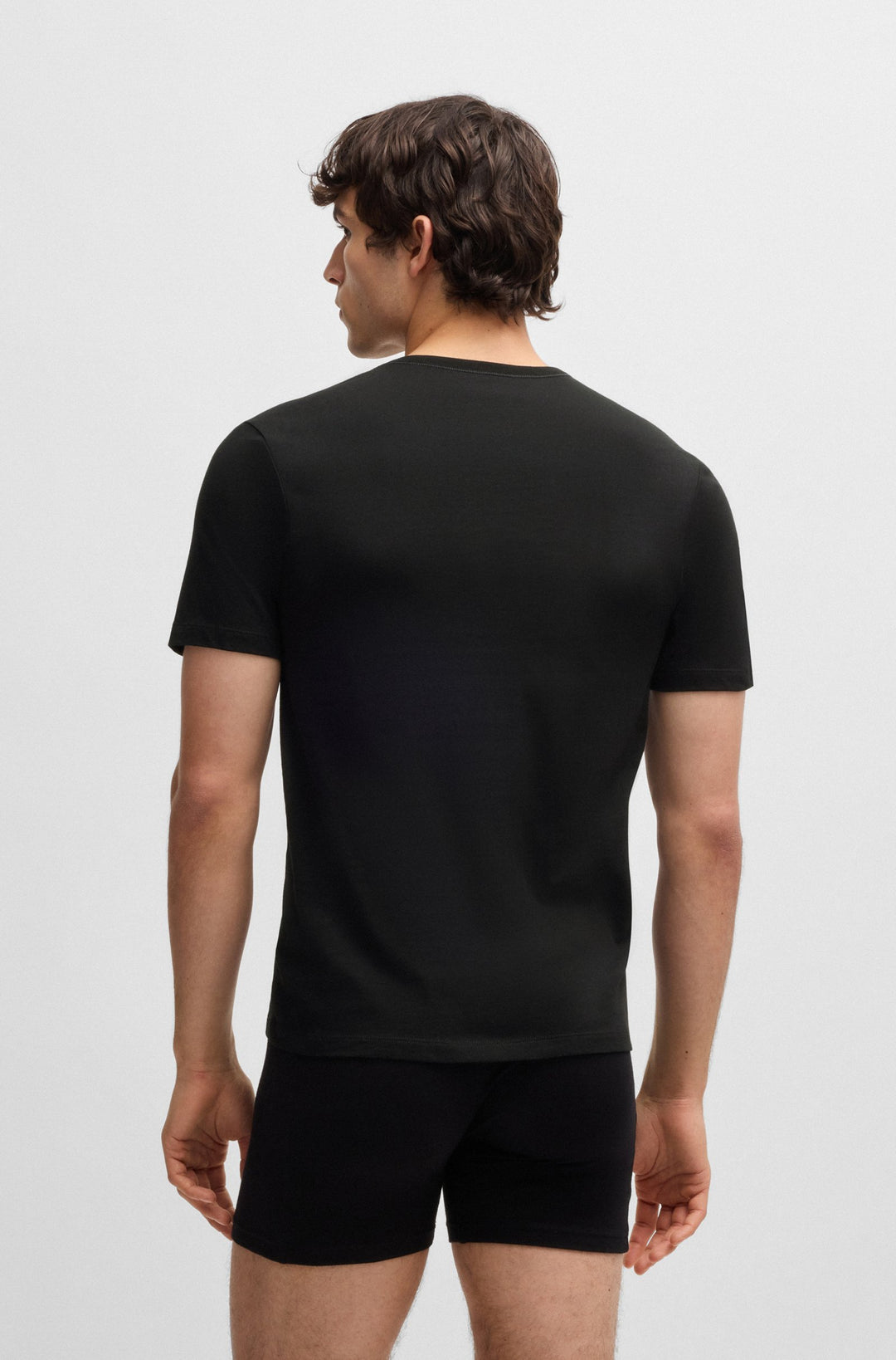 Boss Three-pack of logo-embroidered T-shirts in cotton