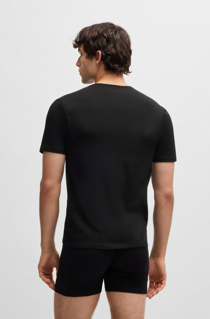 Boss Three-pack of logo-embroidered T-shirts in cotton