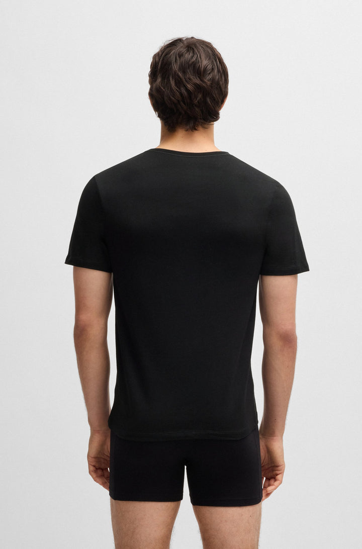 Boss Three-pack of logo-embroidered T-shirts in cotton