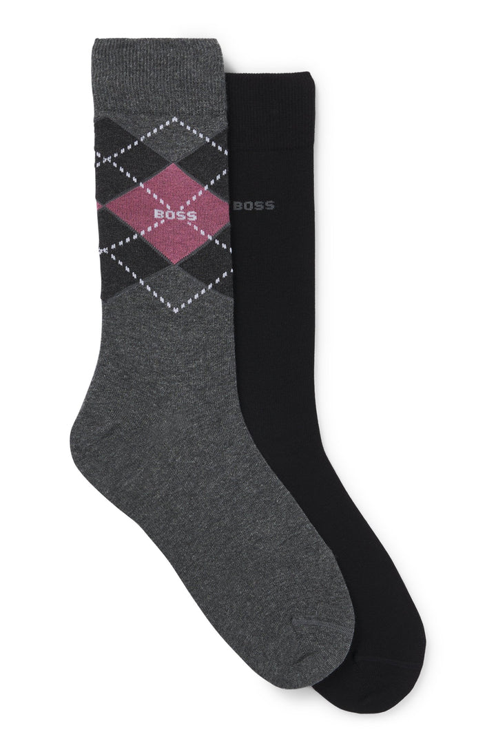 Boss Two-pack of regular-length socks in a cotton blend