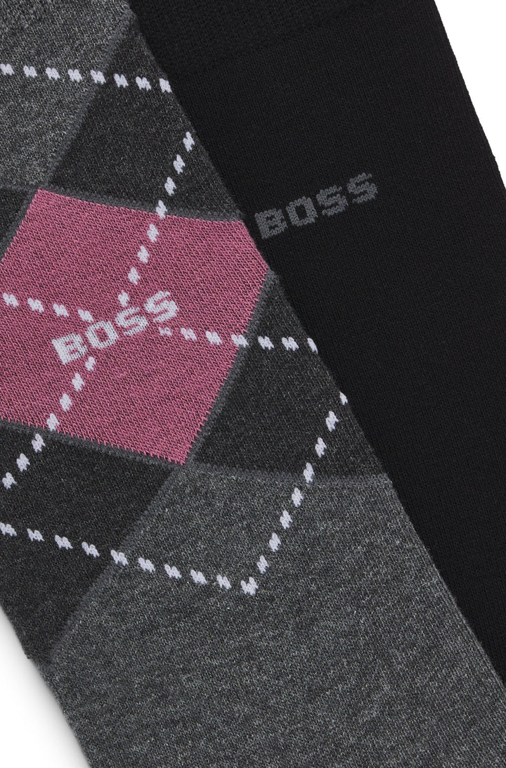 Boss Two-pack of regular-length socks in a cotton blend