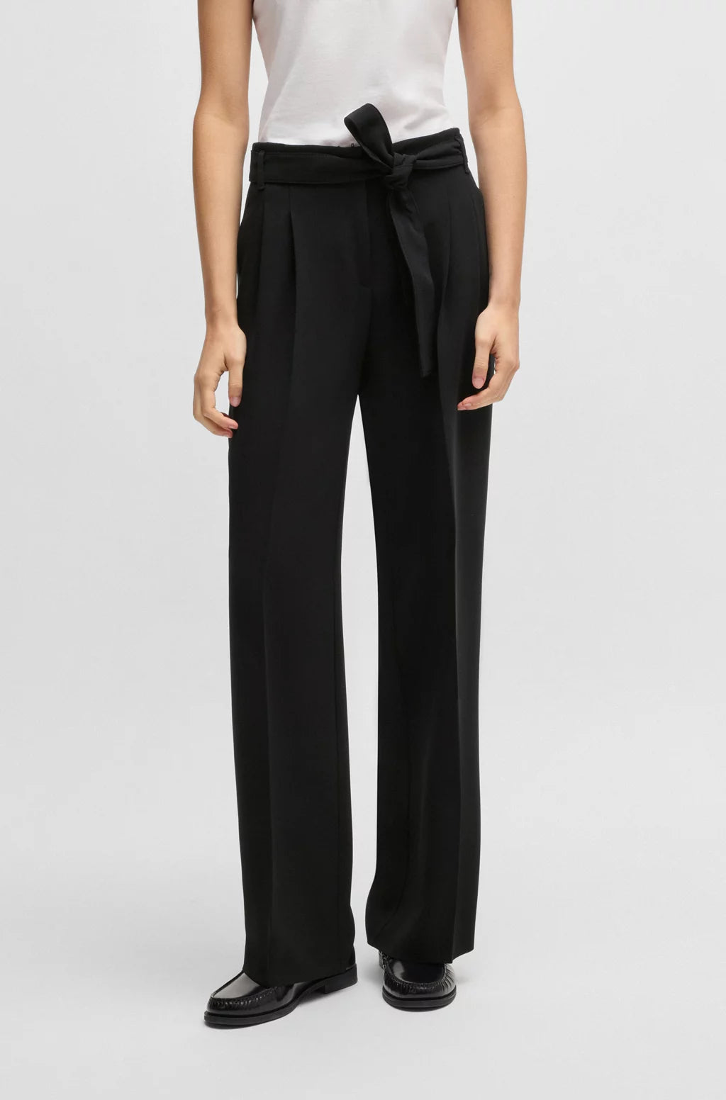 BOSS RELAXED-FIT TROUSERS IN CREASE-RESISTANT JAPANESE CREPE