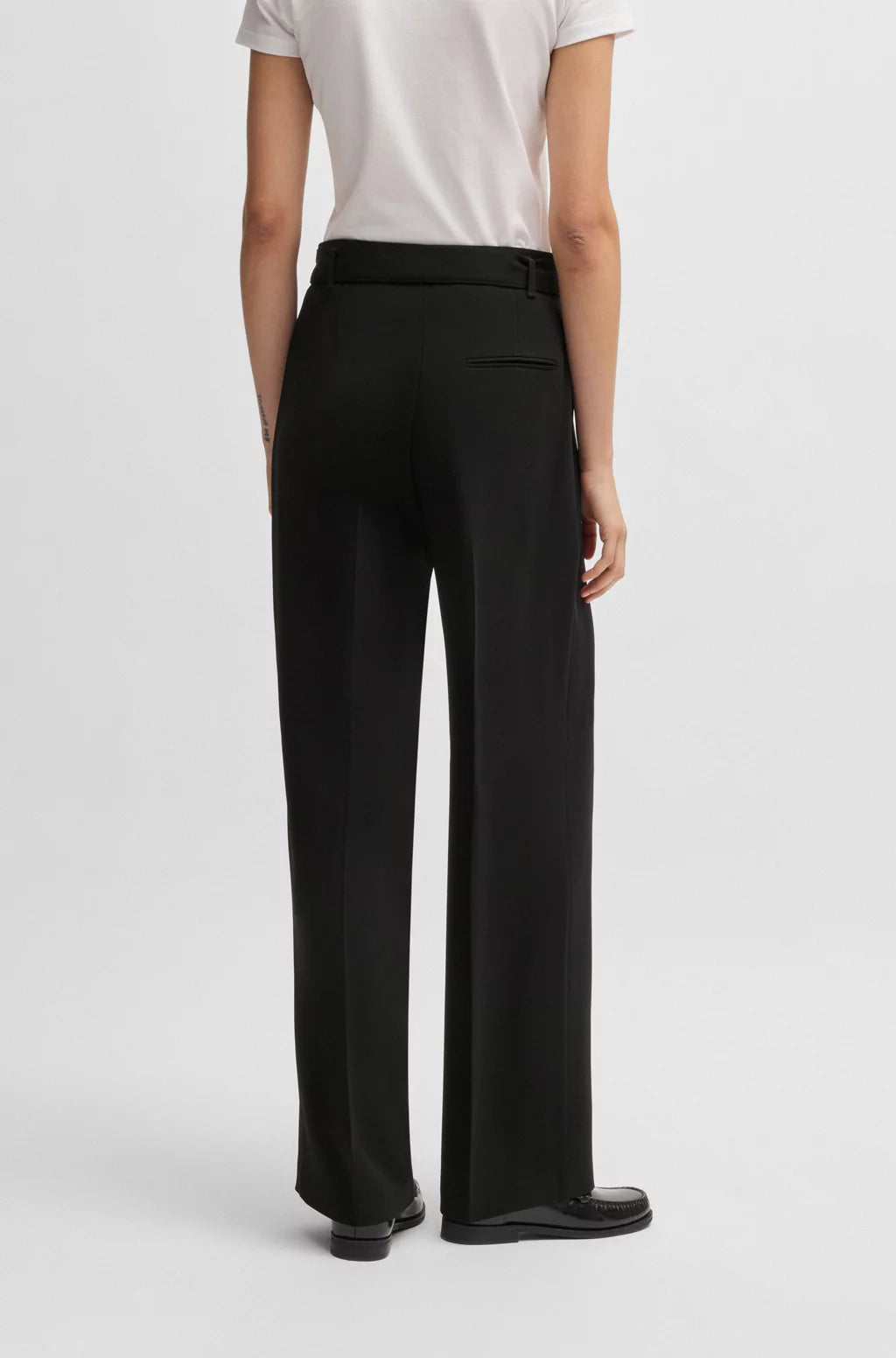 BOSS RELAXED-FIT TROUSERS IN CREASE-RESISTANT JAPANESE CREPE